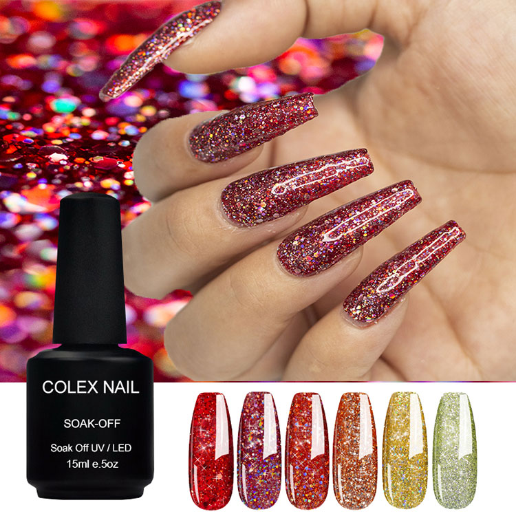 Poloneză creativă de glitte cu sclipici multicolore
