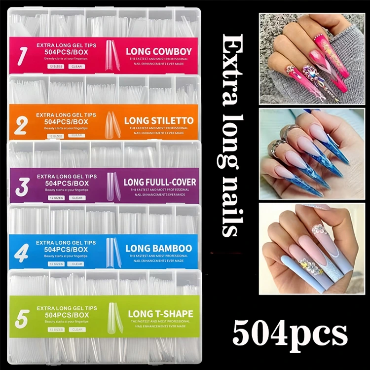 Sfaturi cu gel lung - 504 pcs