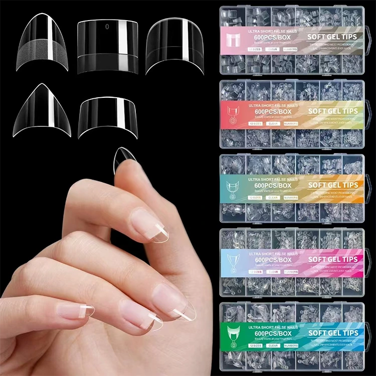 Sfaturi ultra scurte cu gel moale - 600 pcs